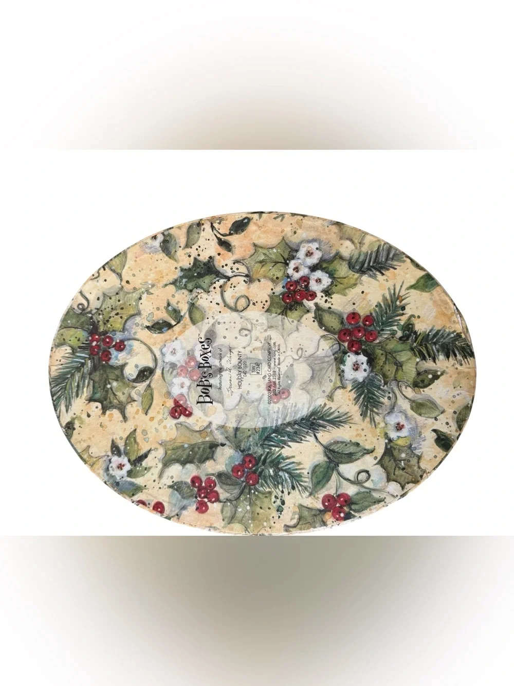 Susan Winget Holiday Bounty Christmas Oval Storage Box
